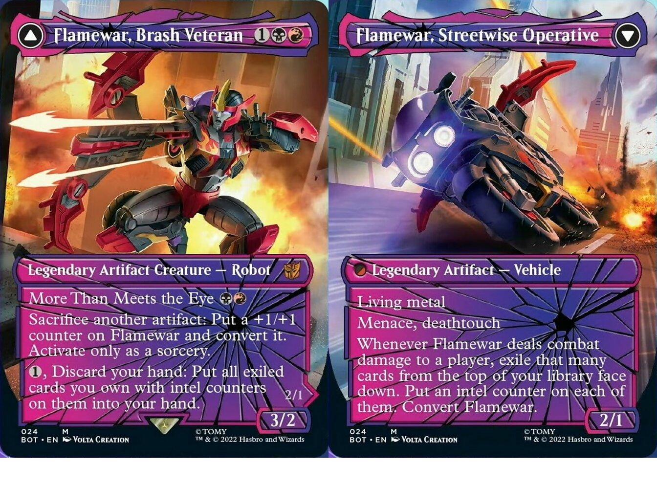 NM Flamewar, Brash Veteran (Shattered Glass) Foil