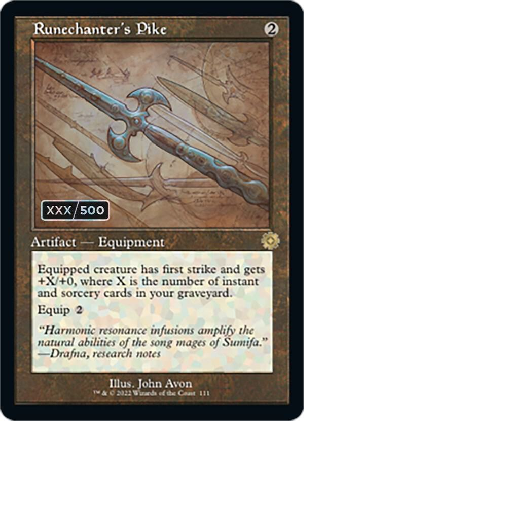 NM Runechanter's Pike (Schematic) (Serial Numbered) Foil - The Brothers' War: Retro Frame Artifacts