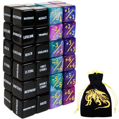 48ct Set of Magic The Gathering Dice Counters Abilities